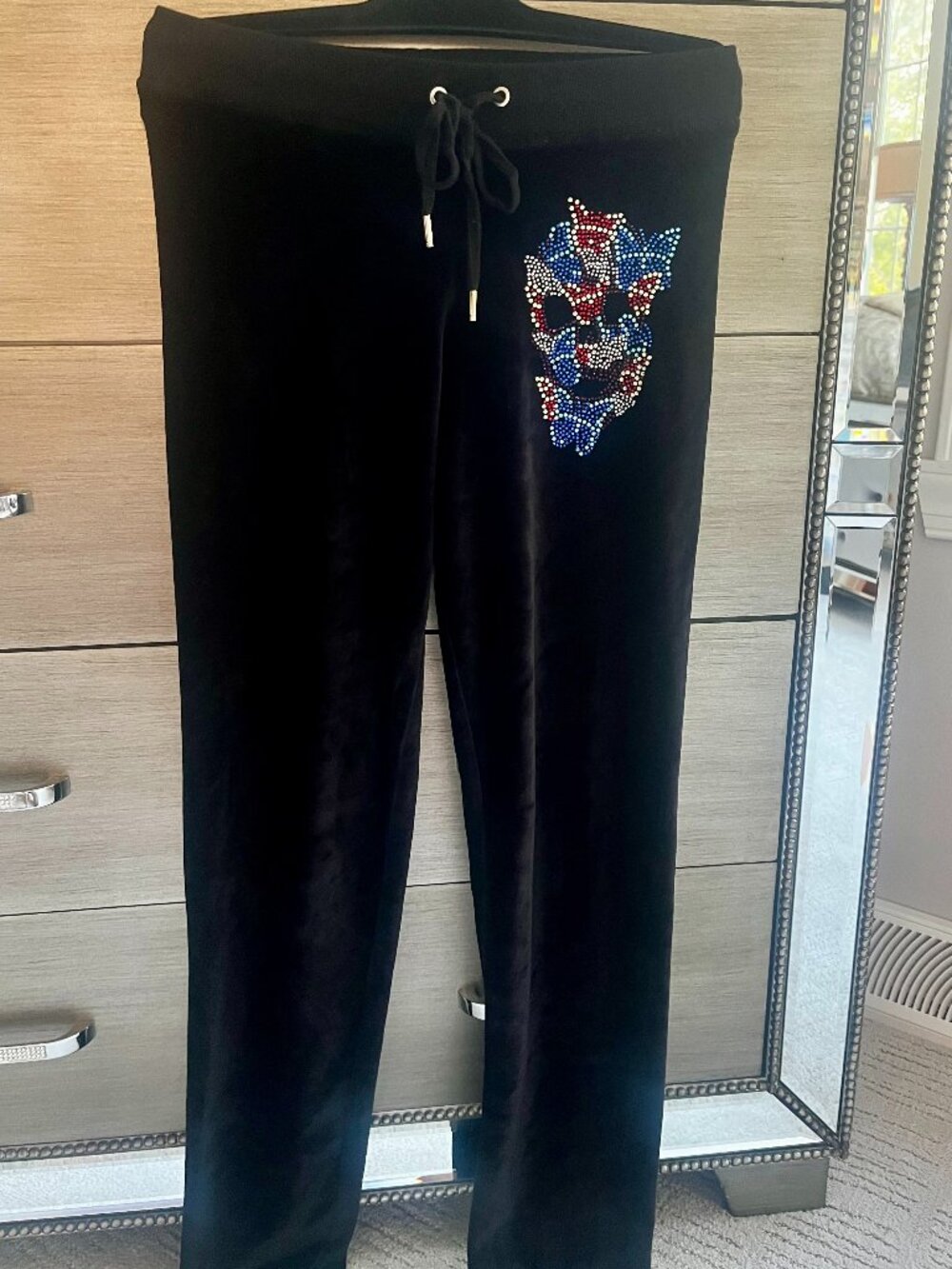 Philipp Plein Chenille Joggers Skull Rhinestones Size XS